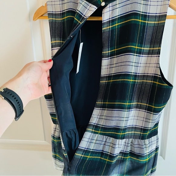 NWT J.Crew Peplum Top in Gilded Highland Tartan Shimmer, Size M - Picture 11 of 11